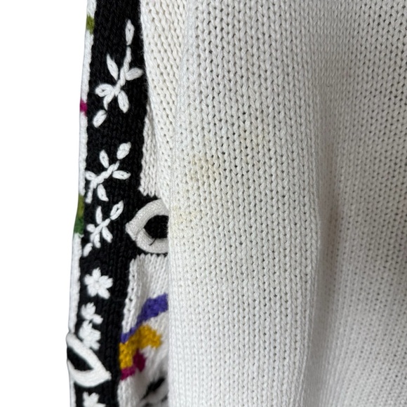 VTG 90s Crochet Knit Cardigan Floral Patchwork Boho Dopamine Dressing M - Picture 8 of 11